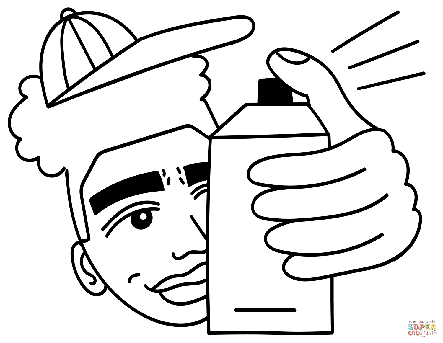 Teen with spray can coloring page free printable coloring pages