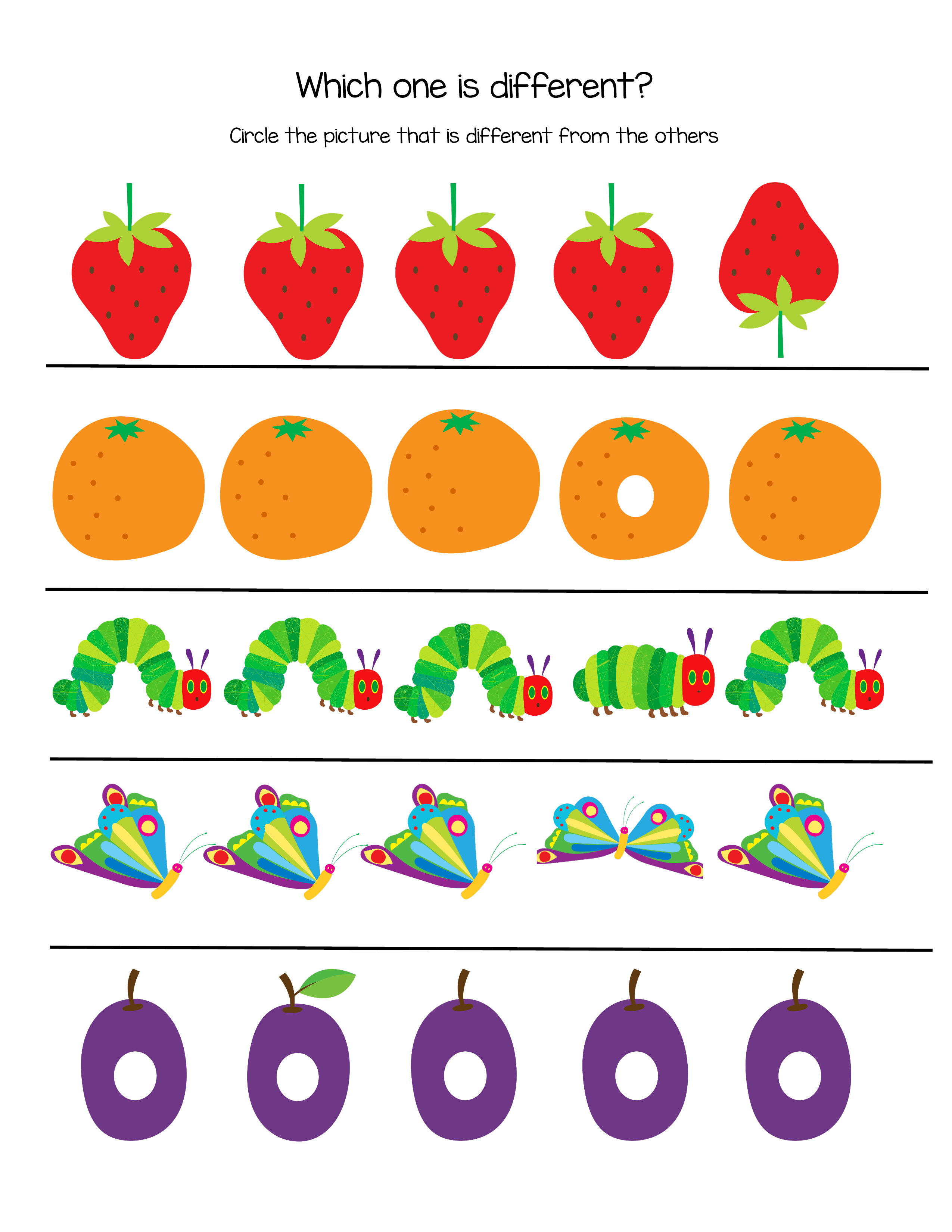 The very hungry caterpillar printable