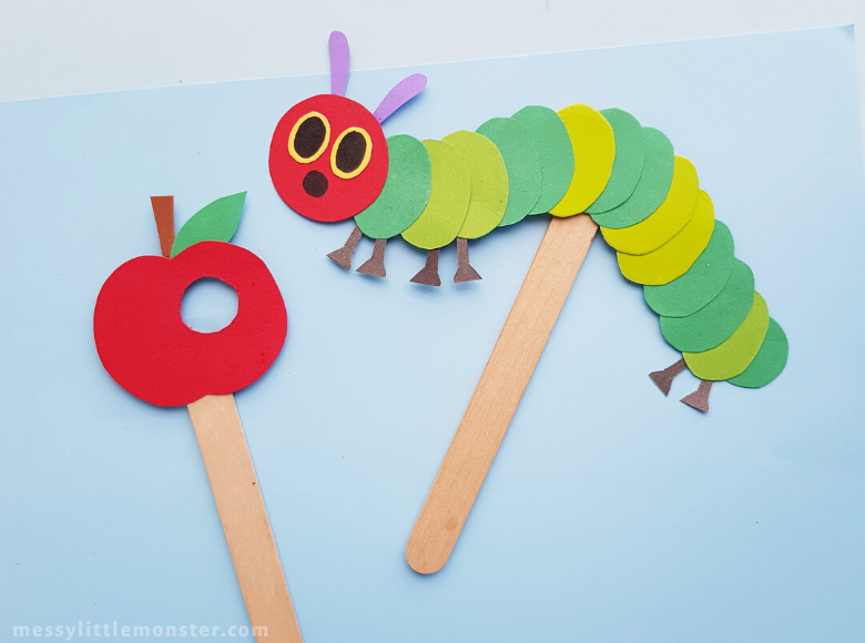 The very hungry caterpillar puppet craft