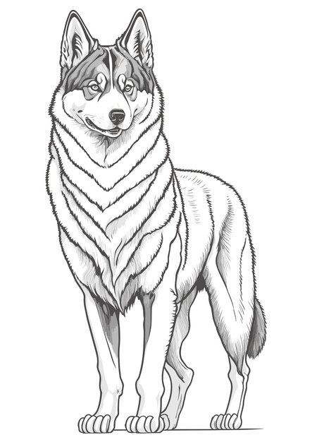 Page coloring hasky images