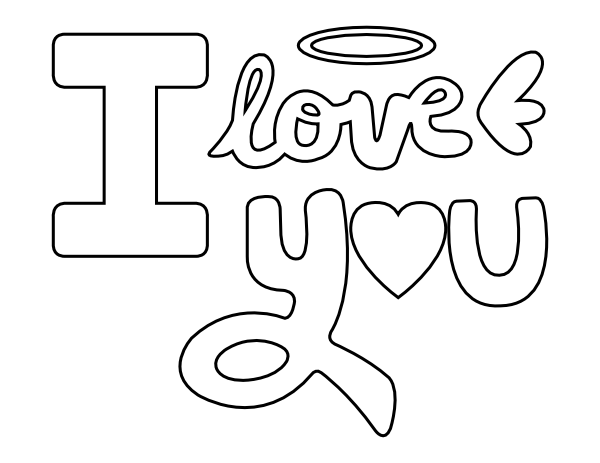 Printable i love you coloring page