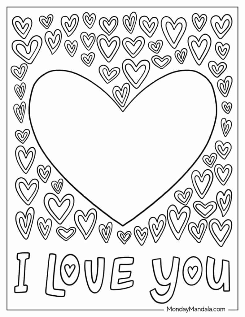 I love you coloring pages free pdf printables