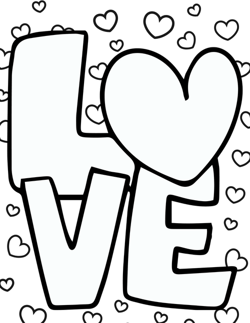 Free printable love coloring pages