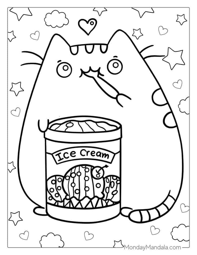 Ice cream coloring pages free pdf printables