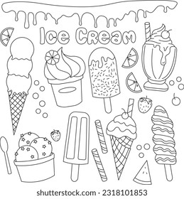 Ice cream colouring sheet photos and images pictures