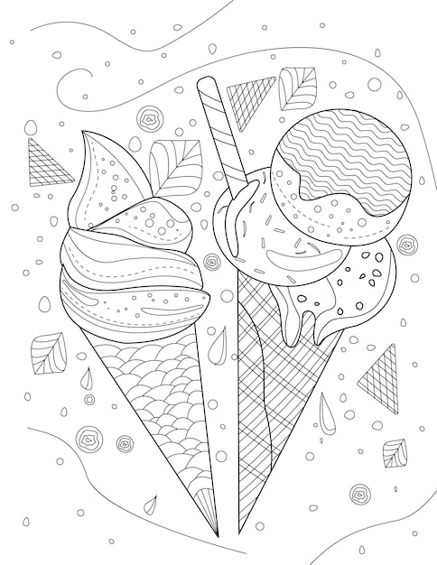 Ice cream coloring page images