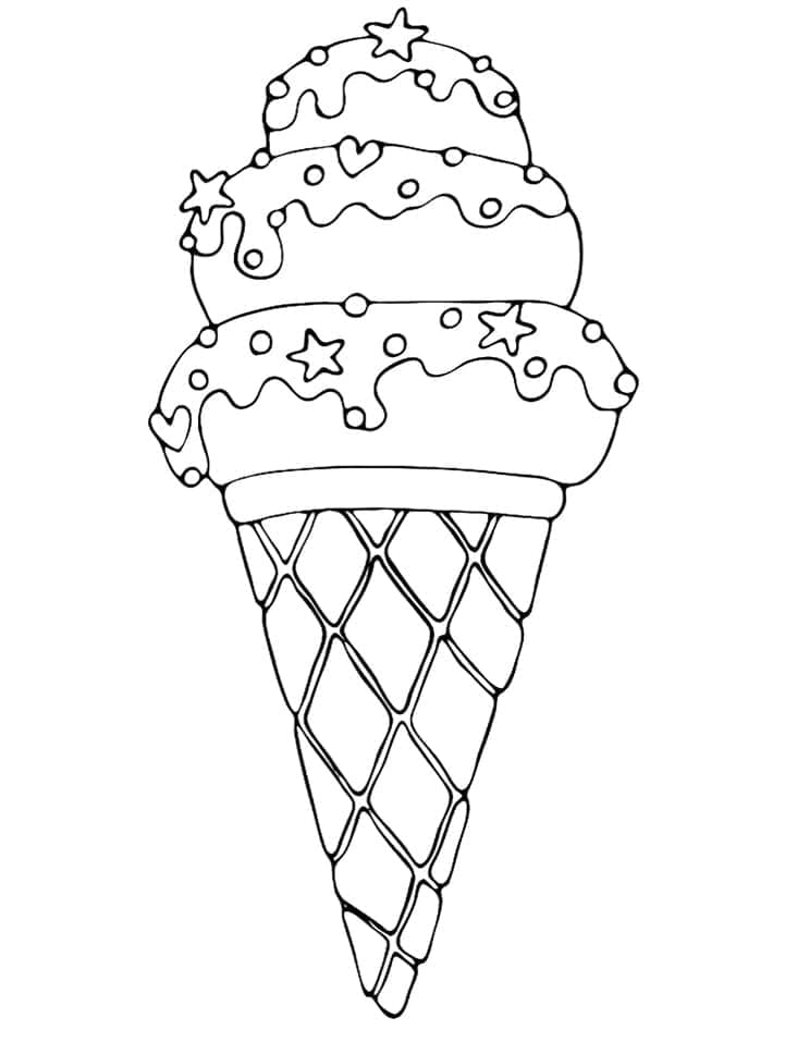 Ice cream cone printable coloring page
