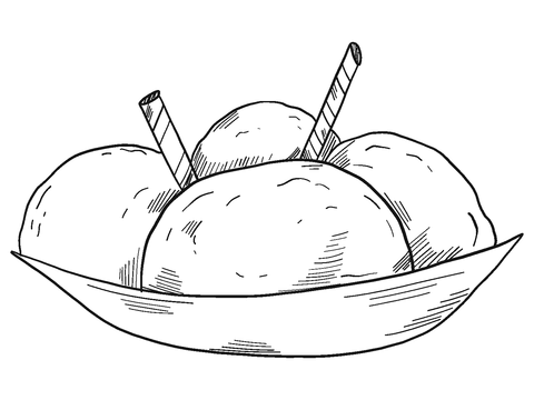 Ice cream sundae coloring page free printable coloring pages