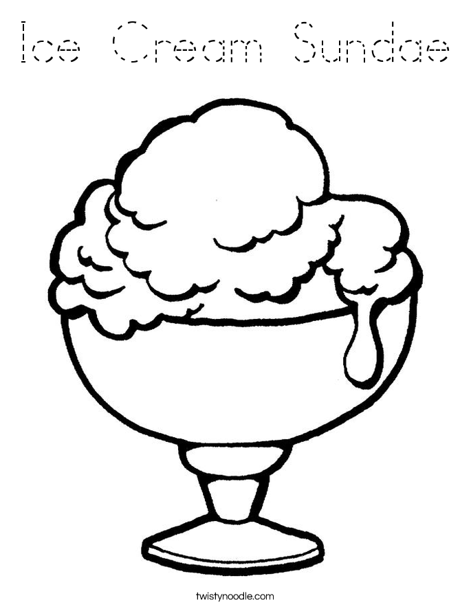 Printable ice cream sundae template