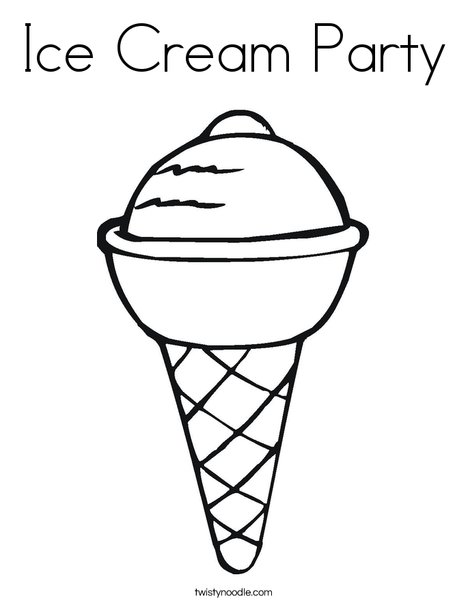 Ice cream party coloring page