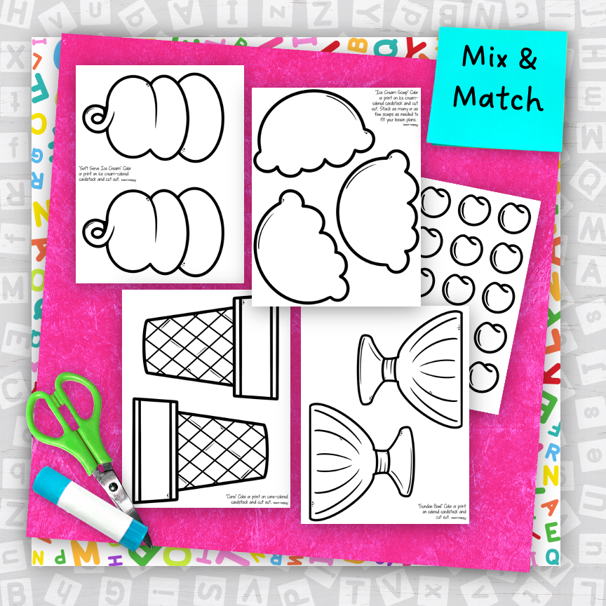 Ice cream craft mix match made by teachers