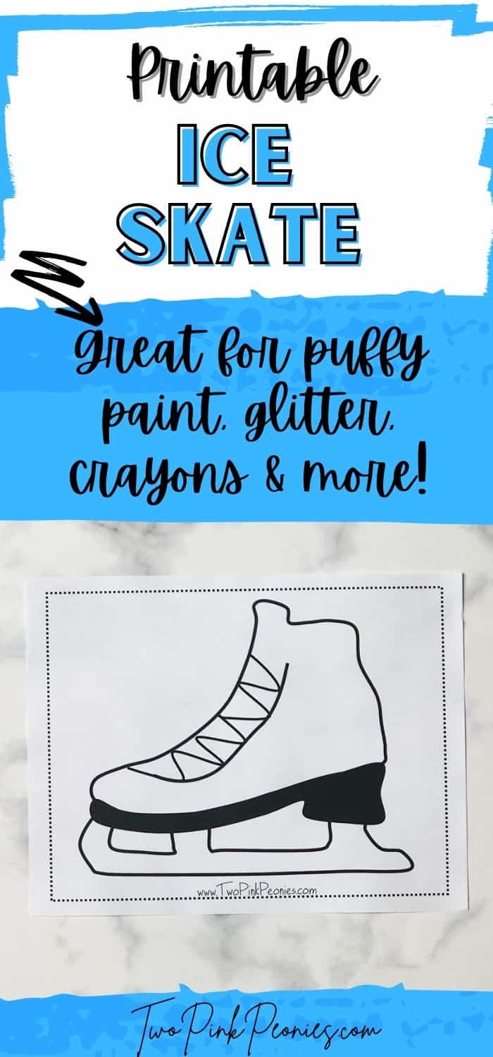 Printable ice skate template free instant pdf download