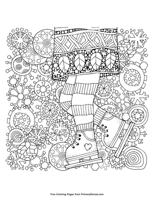 Girl on ice skates with snowflakes coloring page â free printable pdf from