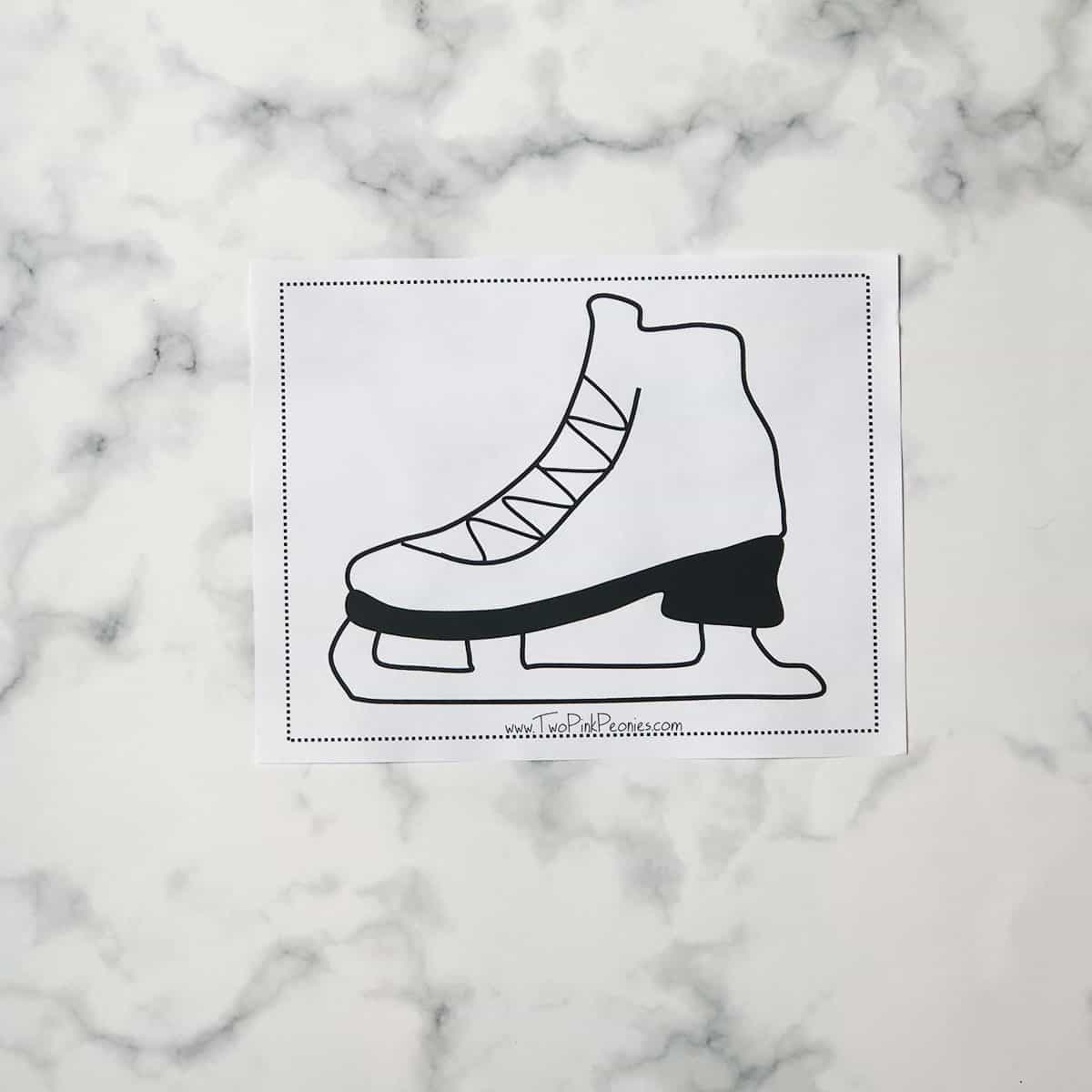 Printable ice skate template free instant pdf download