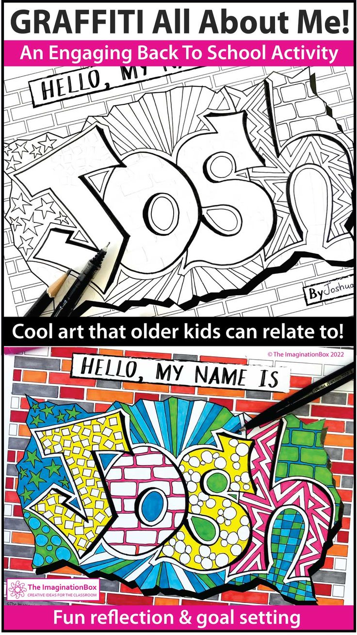Graffiti all about me fun art activity school art activities back to school art back to school art activity