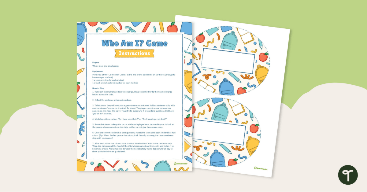 Who am i icebreaker game teach starter