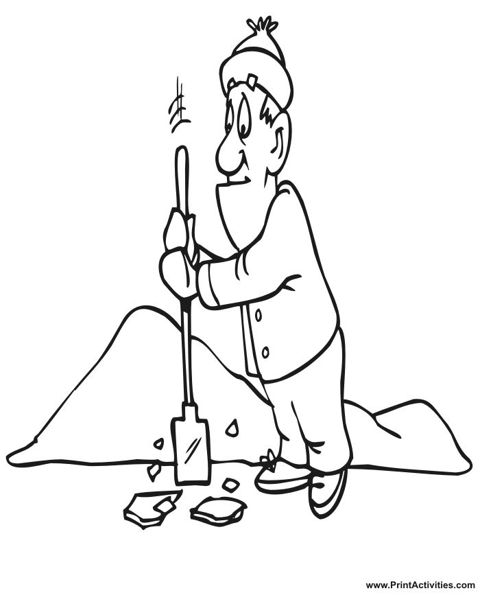 Ice coloring page chopping ice
