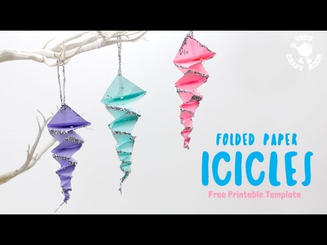 Folded paper icicles
