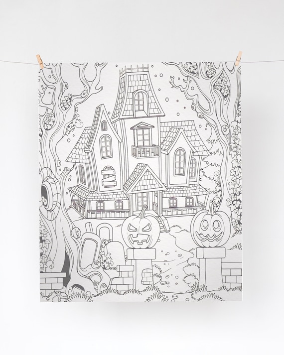 Buy haunted house coloring page coloring pages halloween online in india