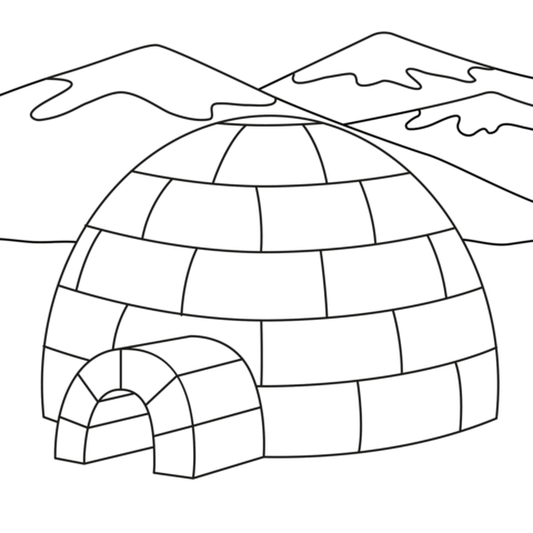 Igloo coloring page free printable coloring pages