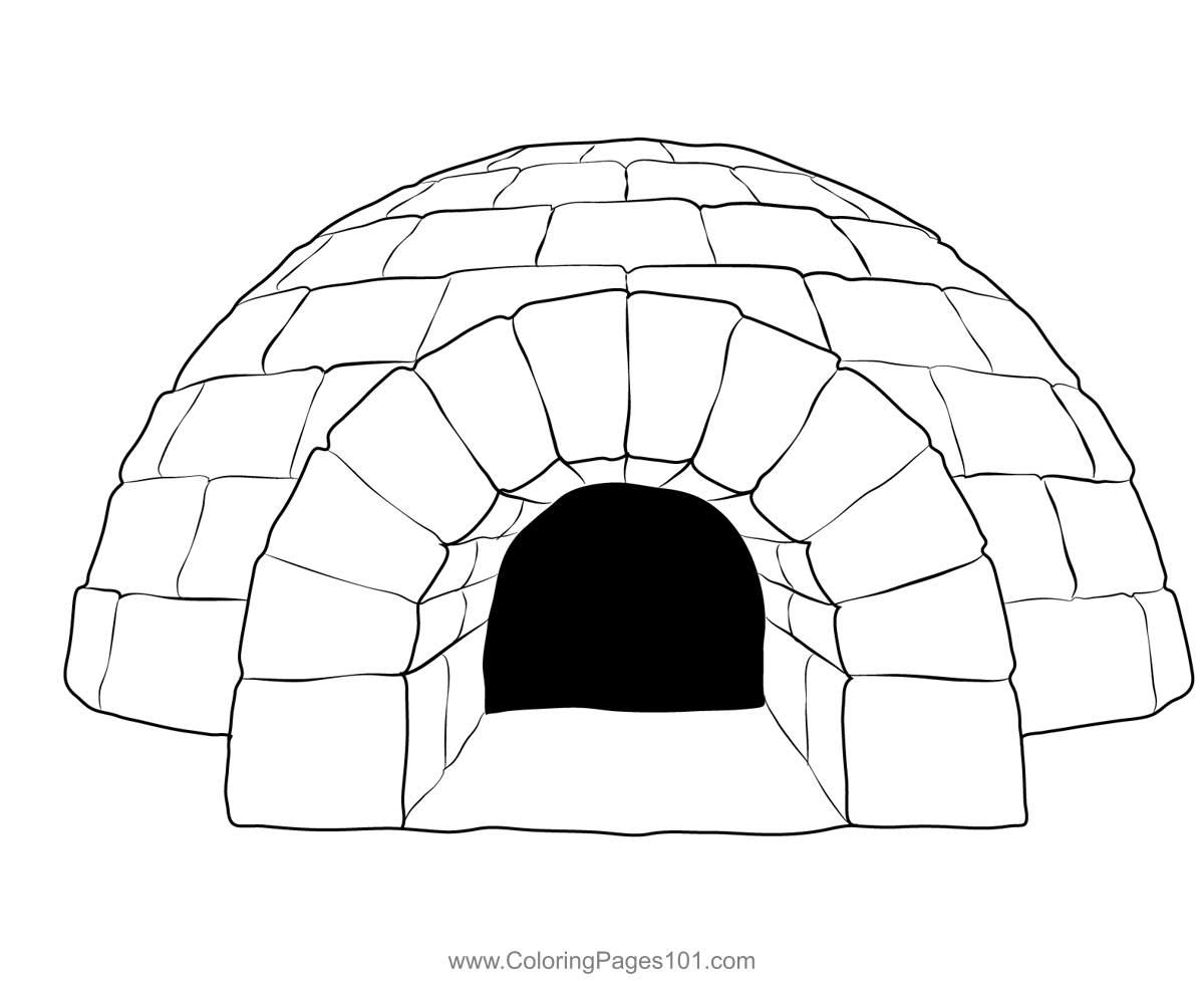 Igloo coloring page for kids