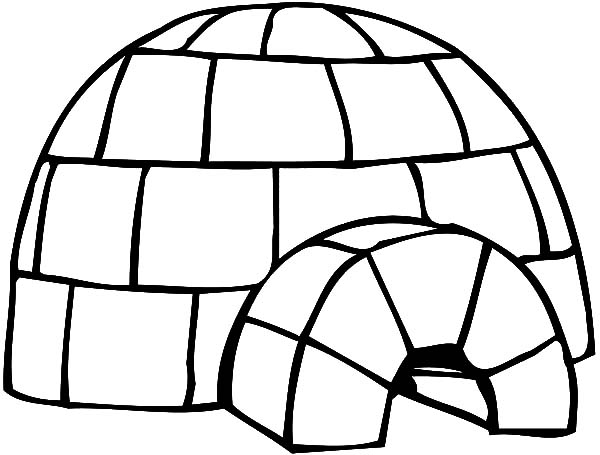 Coloring page igloo buildings and architecture â printable coloring pages