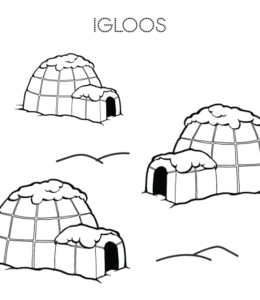 Eskimo and igloo coloring pages playing learning