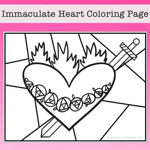 Immaculate heart of mary coloring page free printable