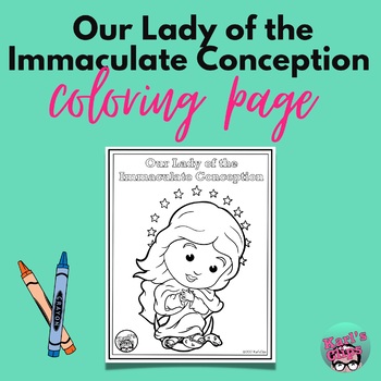 Our lady of the immaculate conception catholic coloring page by karls clips