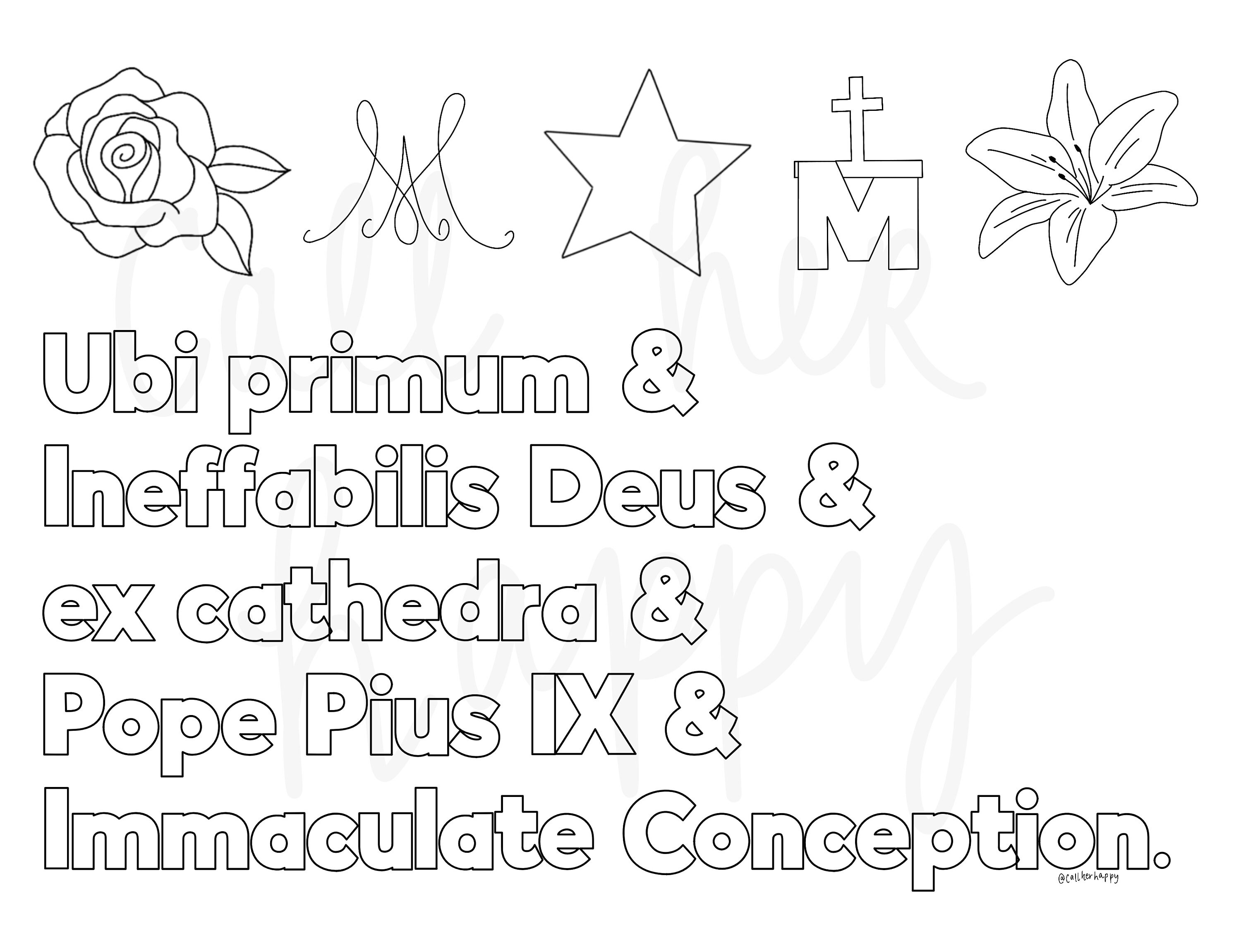 Immaculate conception mary printable coloring page sheet lazy liturgical year catholic resources for kids feast day prayer activities jesus instant download