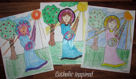 The immaculate conception coloring page