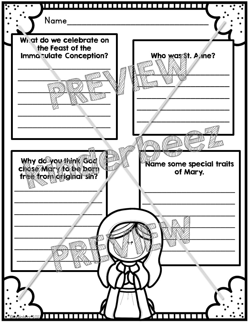 The feast of the immaculate conception made by teachers