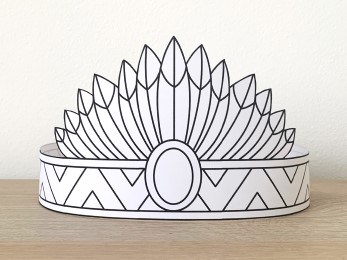 Native american chief headband paper printable craft
