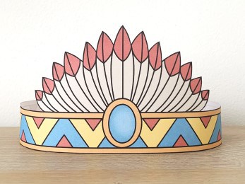 Native american chief headband costume printable