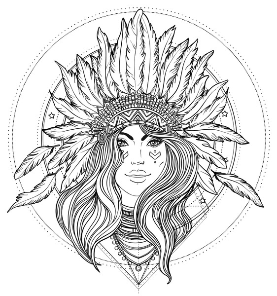 American indian girl drawing images stock photos d objects vectors