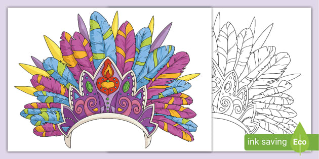 Carnival headdress template teacher made