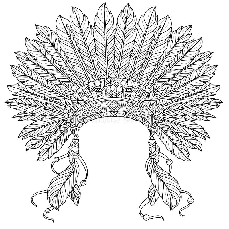 Indian headband outline stock illustrations â indian headband outline stock illustrations vectors clipart