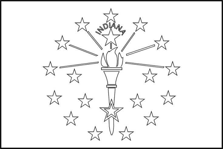 Free printable indiana state flag color book pages x indiana state flag coloring book pages detailed coloring pages