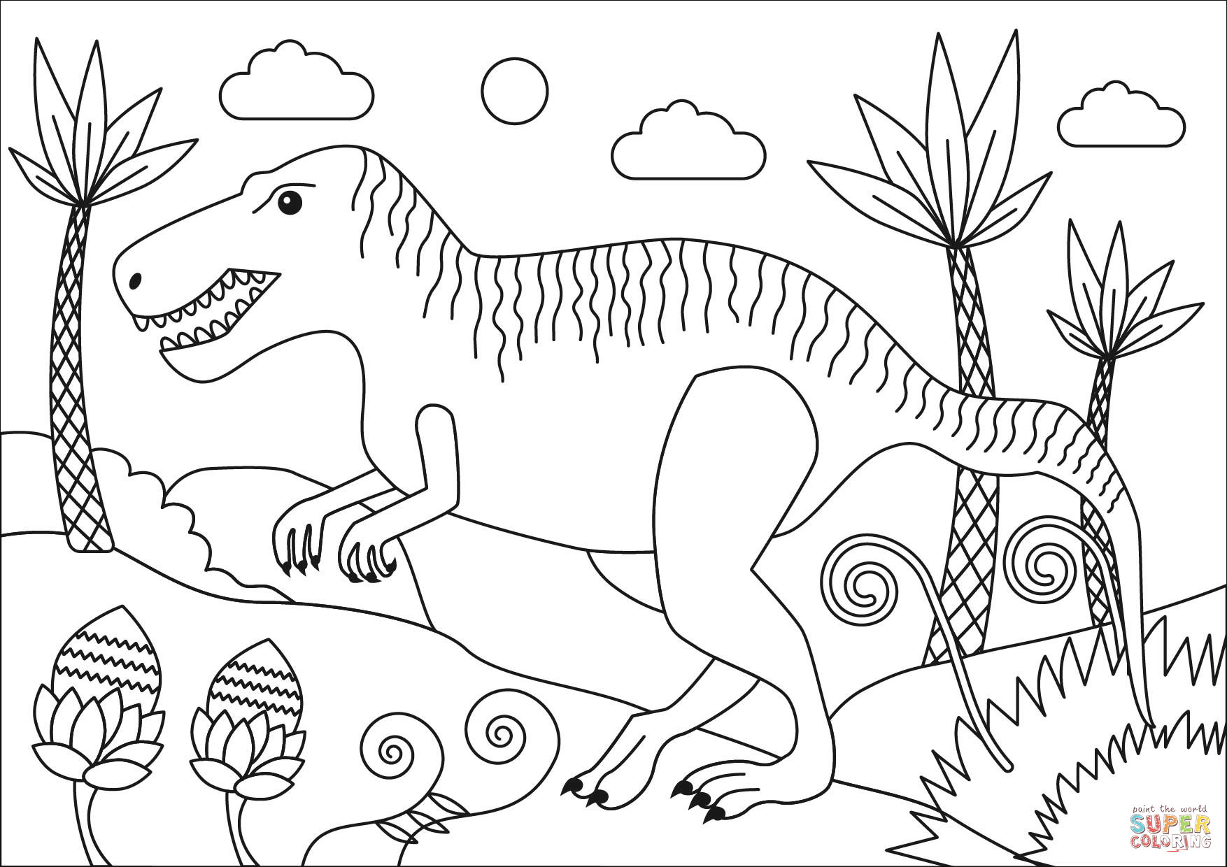 Tyrannosaurus coloring page free printable coloring pages