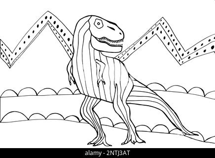 Velociraptor coloring page for kids stock vector image art