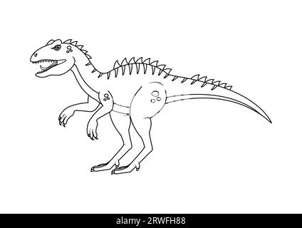 Coloring with dino print this page dinosaur palm and sun a simple worksheet for preschoolers tyrannosaurus cartoon character funny prehistoric animal vector illustration educational card game leisure for children stock vector image