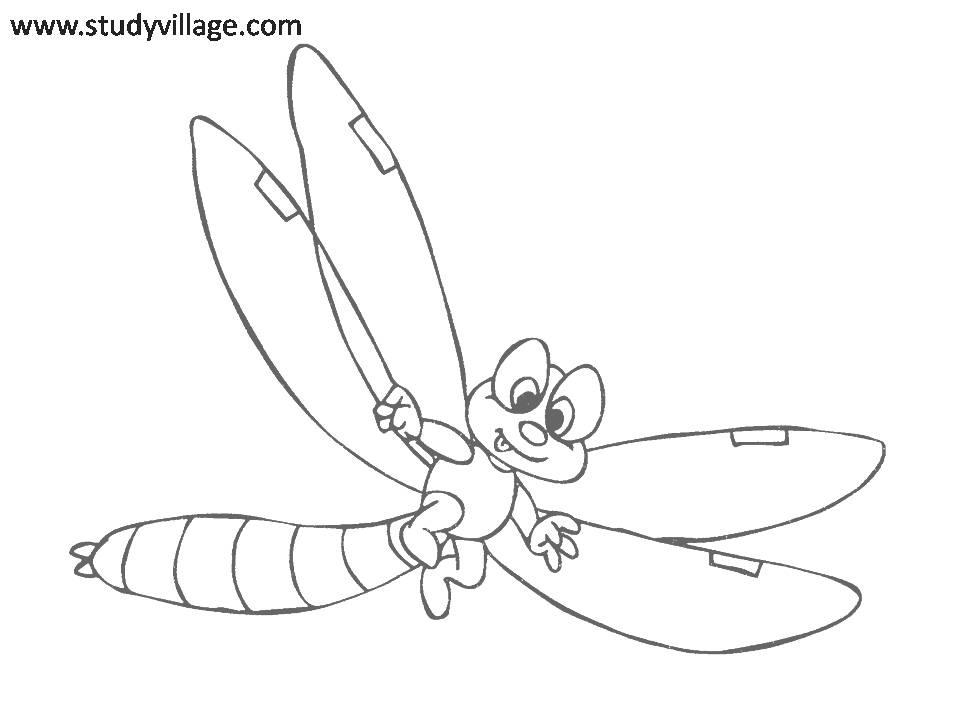 Funny insects printable coloring page for kids