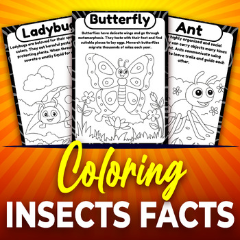 Bugs fun facts coloring pages flashcards coloring insects for kids by mounart