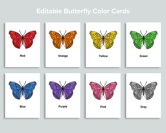 Editable butterfly color cards freebie â mornings together