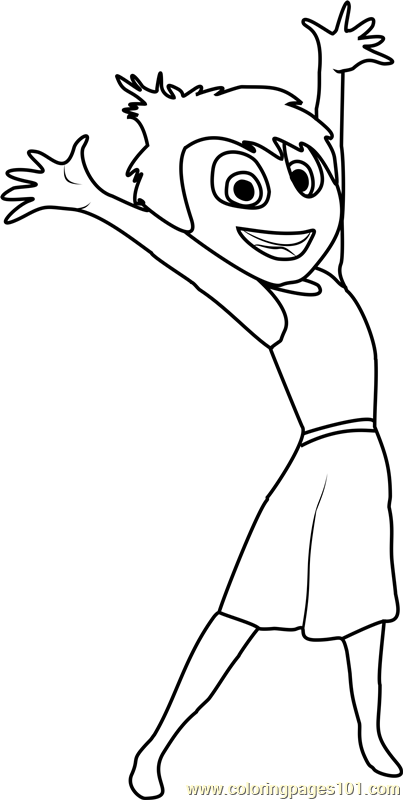 Joy happy coloring page for kids