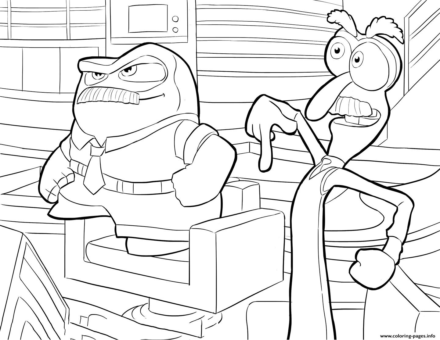 Anger and fear inside out coloring page printable