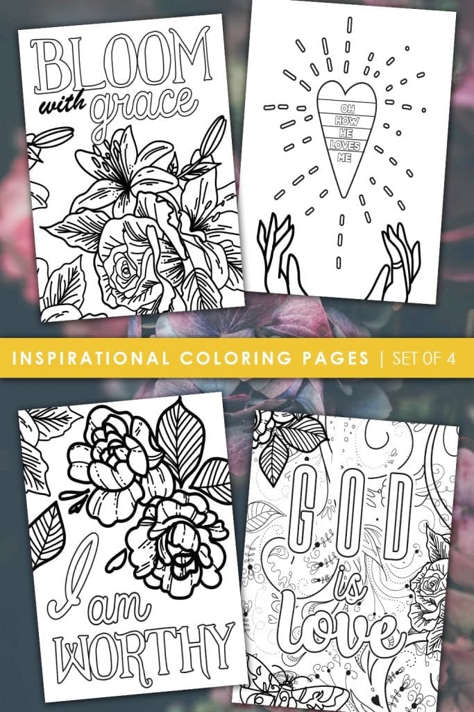 Free inspirational coloring sheets