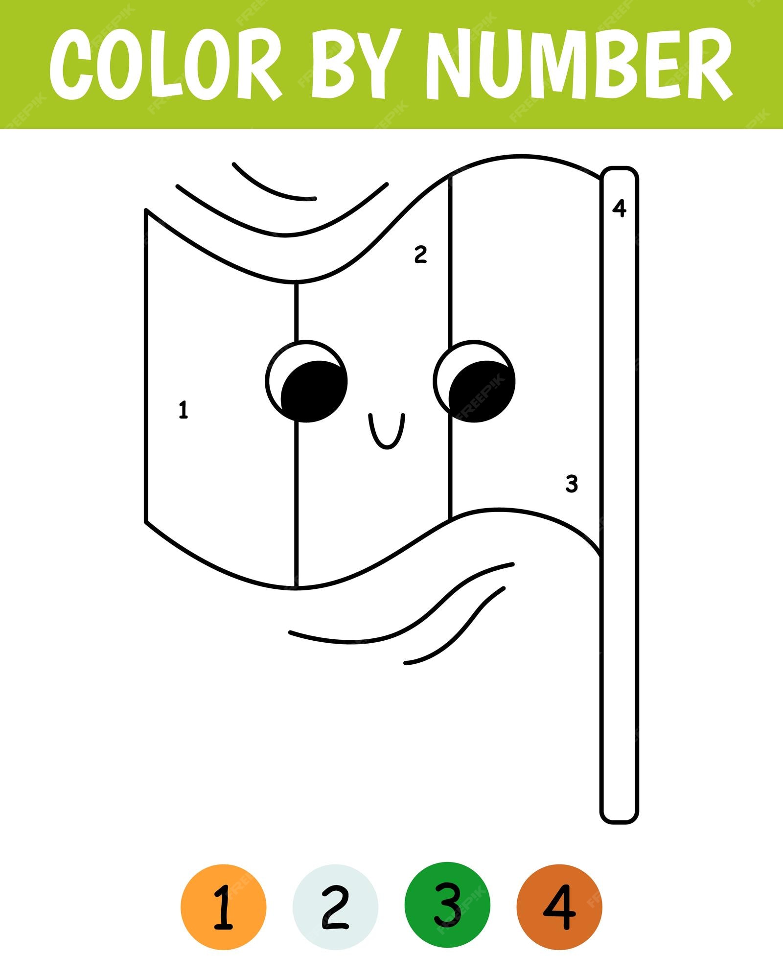 Premium vector color by number game for kids cute irish flag st patricks day coloring book printable worksheet with solution for school and preschool learning numbers activity