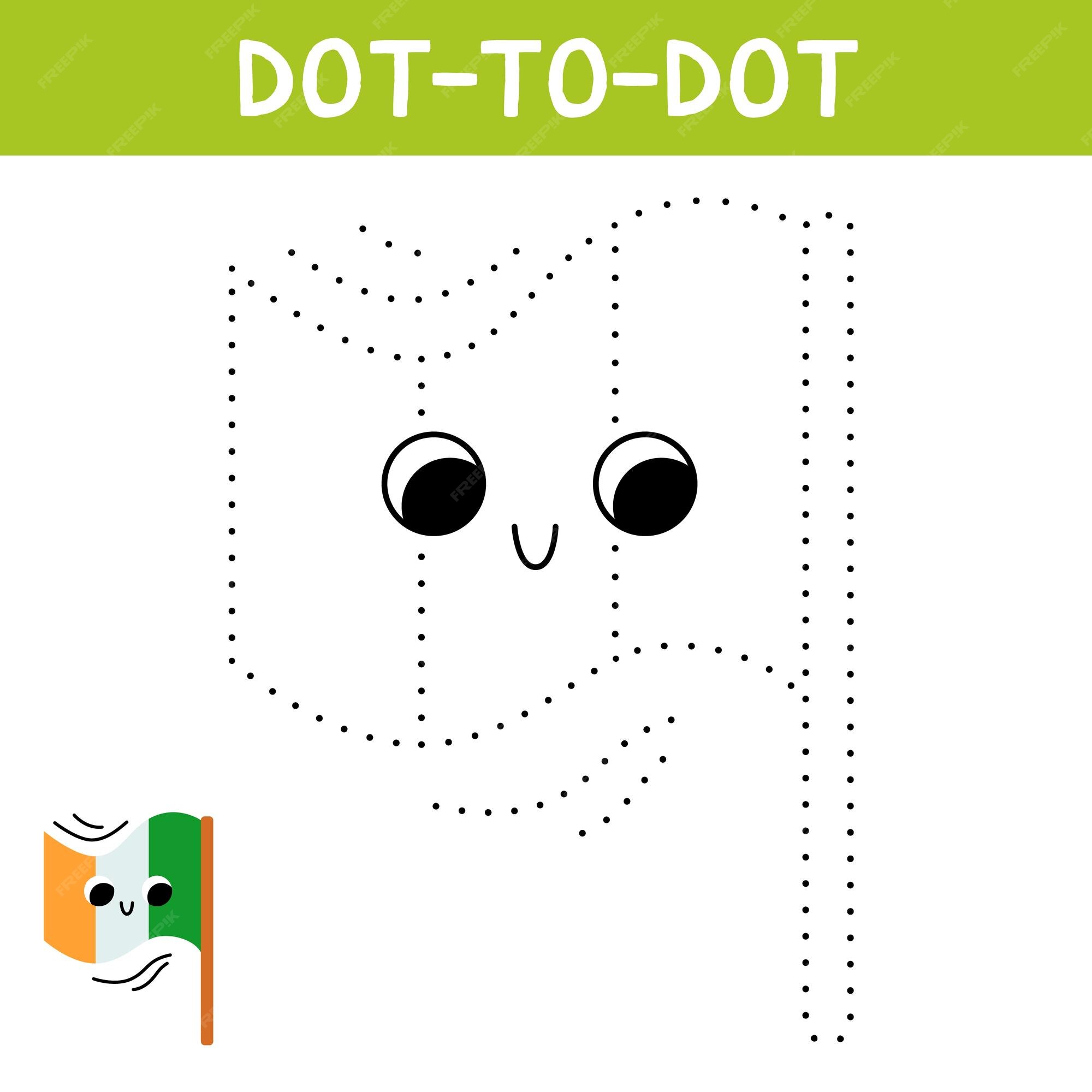 Premium vector connect the dots and draw cute irish flag st patricks day coloring book printable worksheet with solution for school and preschool educational game for kids