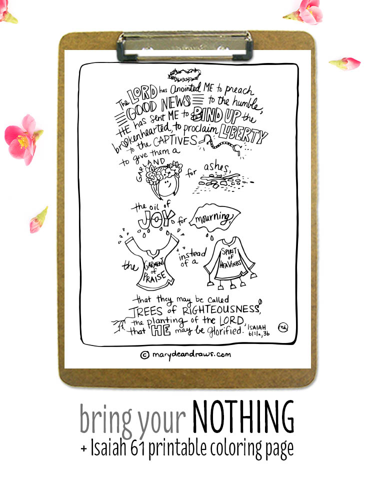 Bring your nothing printable isaiah bible verse coloring page